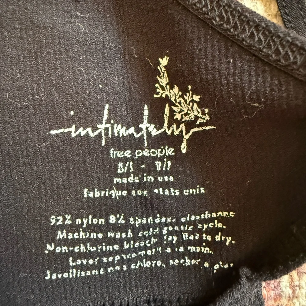 FP intimately Black ribbed Solid Everday Seam bralette XS/S